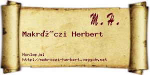 Makróczi Herbert névjegykártya
